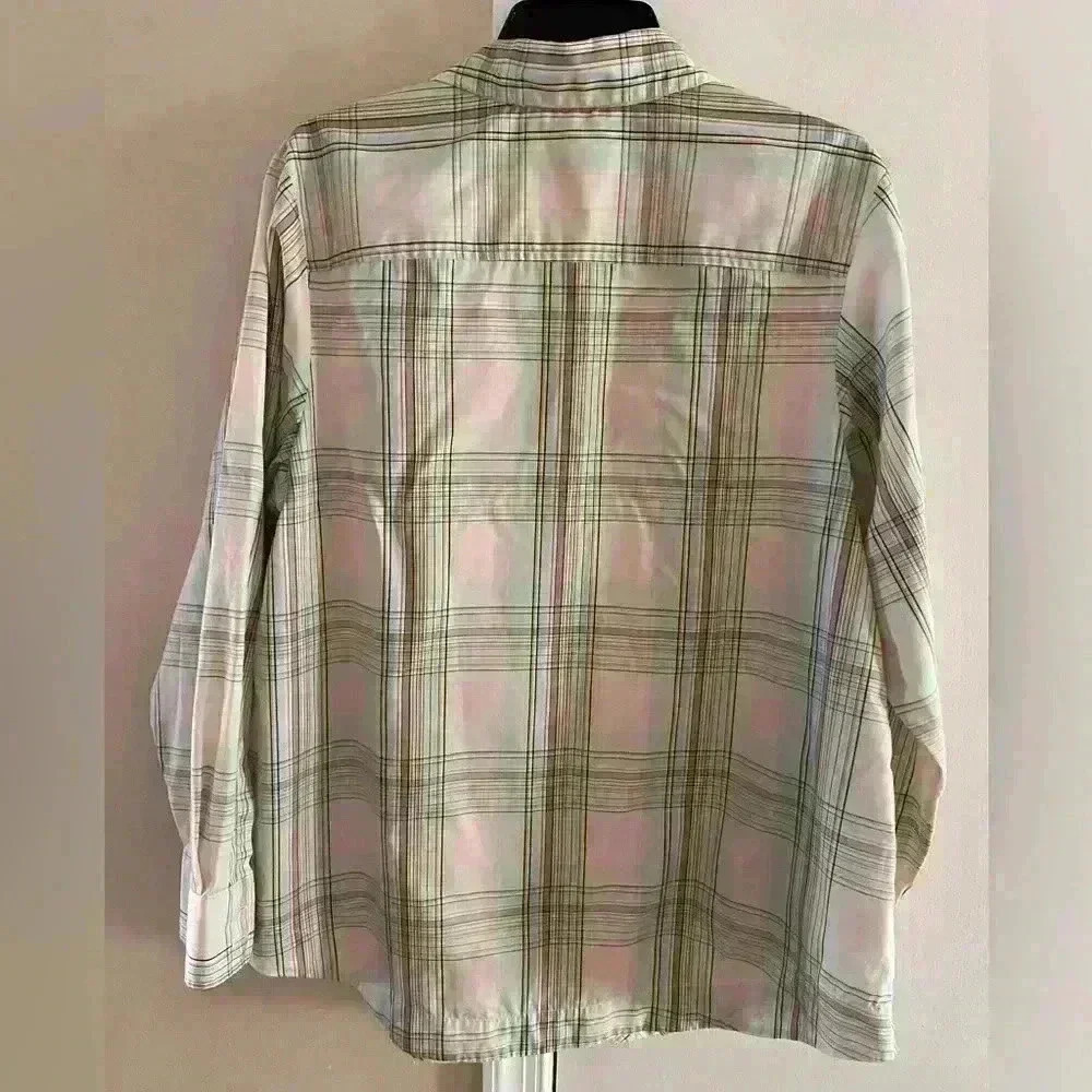 Pendleton button front shirt plaid with pockets 100% cotton 16 Petite - Picture 4 of 8